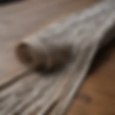 Close-up of fabric textures used for table runners