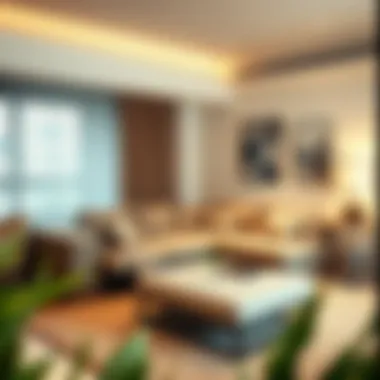 Cozy interior showcasing a multifunctional soft pull-out sofa