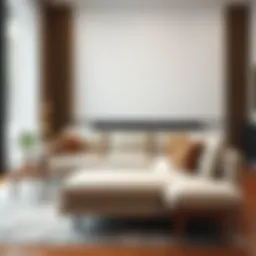 Elegant soft pull-out couch in a stylish living room setting