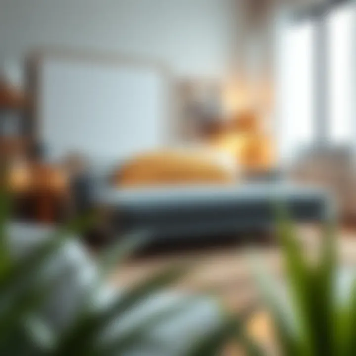 Modern design of a soft pull-out couch featuring unique fabric