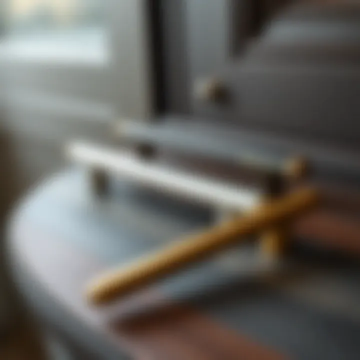 Stylish long handles showcasing unique materials and textures