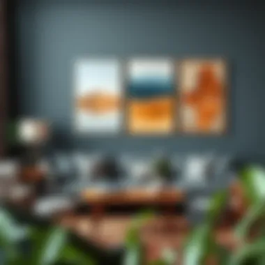 Diverse styles of canvas artwork displayed in an inviting setting
