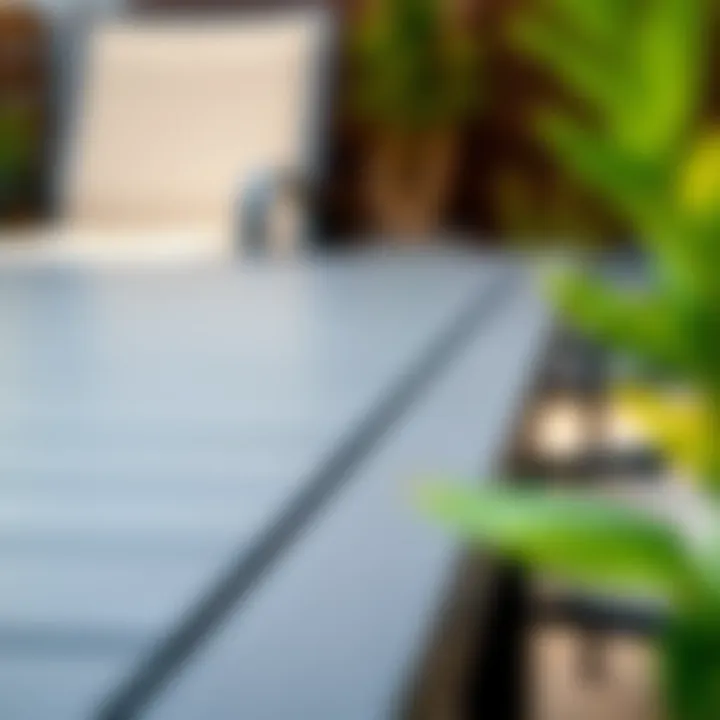 Close-up of durable materials used in waterproof patio tables