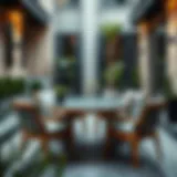Stylish waterproof patio table set in a modern outdoor setting