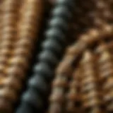 Synthetic Wicker Materials A close-up view of synthetic wicker materials showcasing texture and color variations.