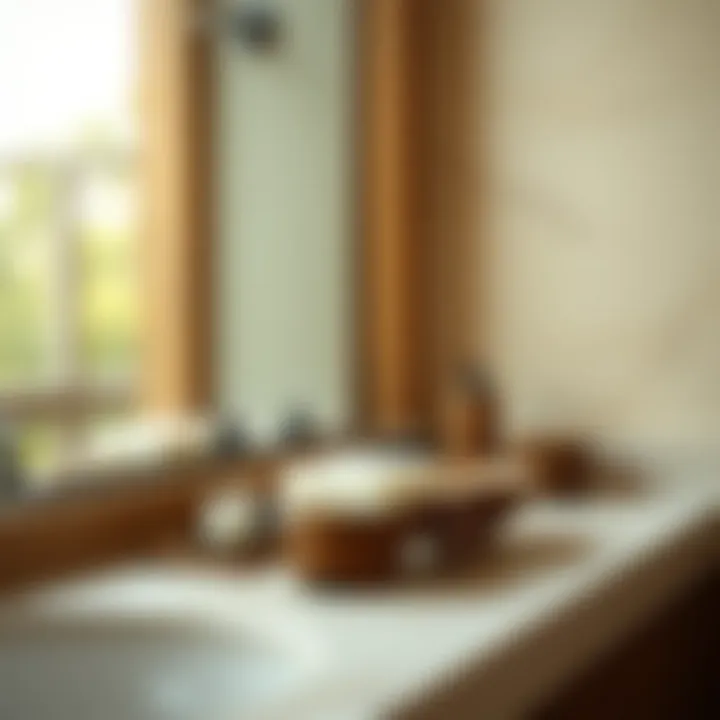 Rustic wooden soap dish enhancing a cozy bathroom vibe