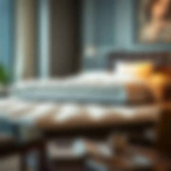 Luxurious full size mattress with plush bedding