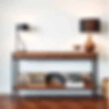 Functional console table with ample storage and artistic design