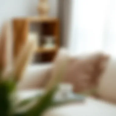 Stylish grey boho throw pillow on a plush sofa