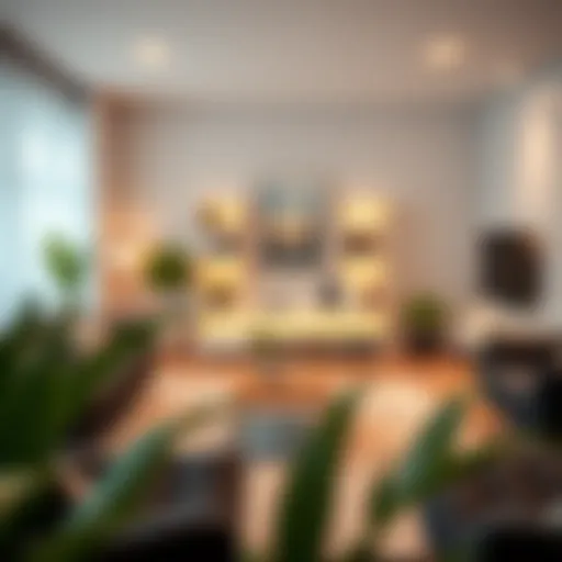 Modern living room with stylish furniture