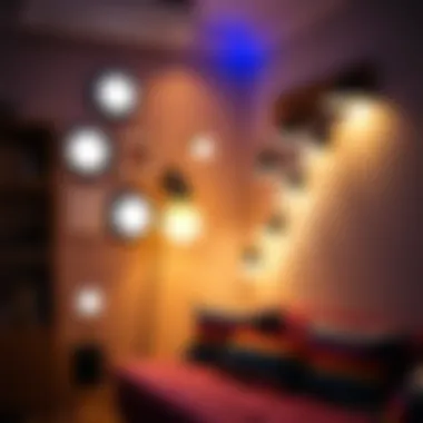 Close-up view of various types of LED lights for corners