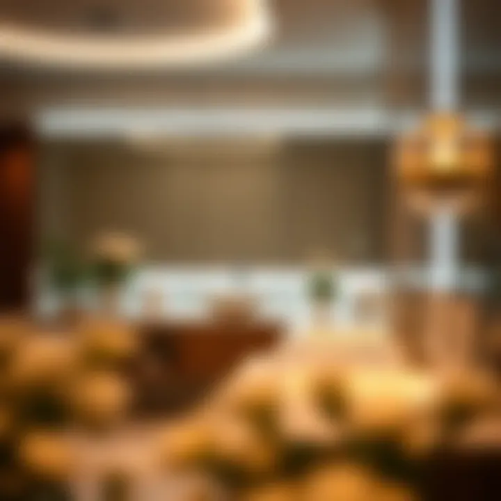 Long vanity light bar integrated into a luxurious spa-like setting.