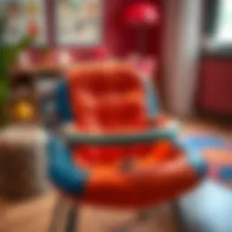 A stylish inflatable high chair cushion showcasing vibrant colors