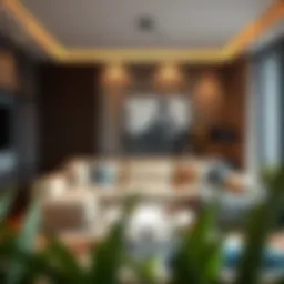 Elegant large couch cover in a modern living space