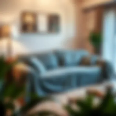 Stylish Large Couch Cover in a Cozy Home Environment Stylish large couch cover in a cozy home environment