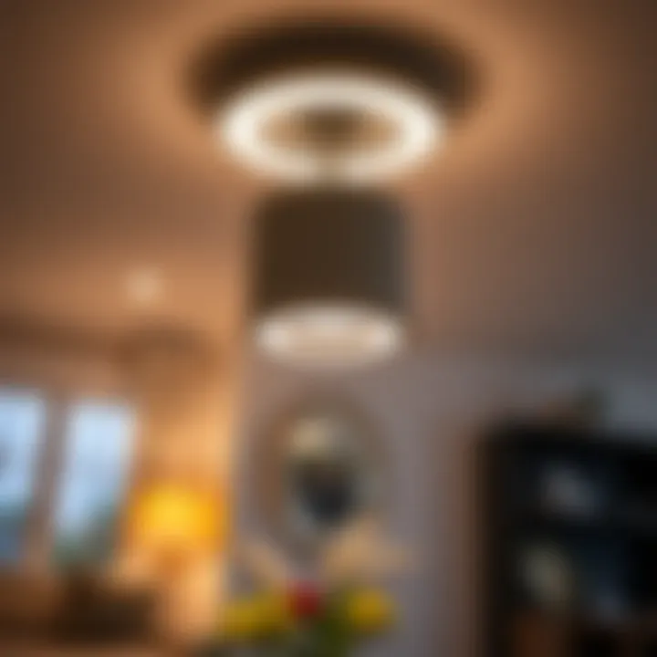 Close-up of energy-efficient LED ceiling light