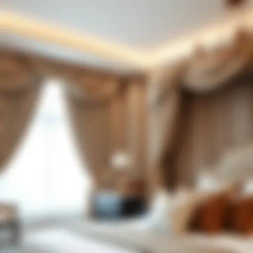 Elegant drapery enhancing a master bedroom's aesthetic