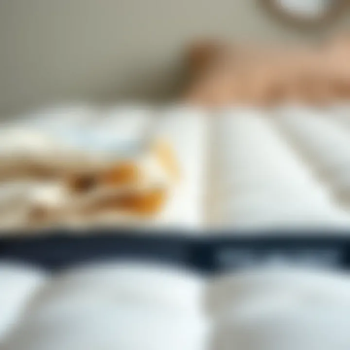 Close-up of mattress materials showcasing durability