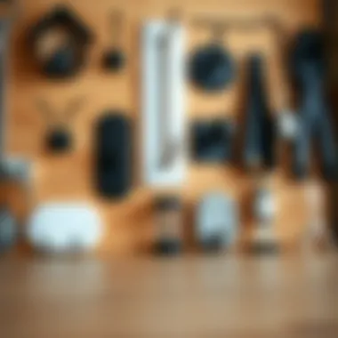 Different designs of large wall hooks displayed on a wooden surface