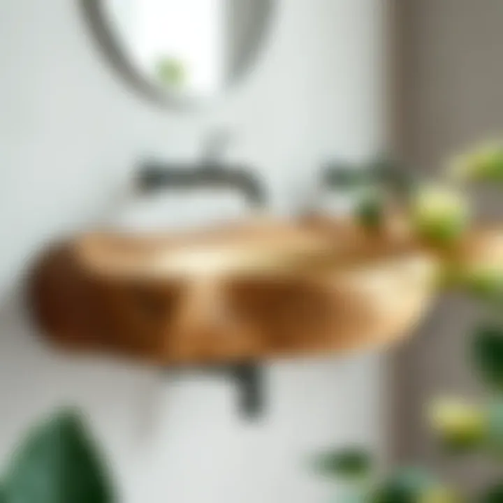 Rustic wall mount sink with natural materials