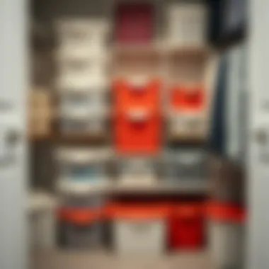 Strategic arrangement of closet containers for efficiency