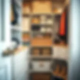 Stylishly organized closet with various container types