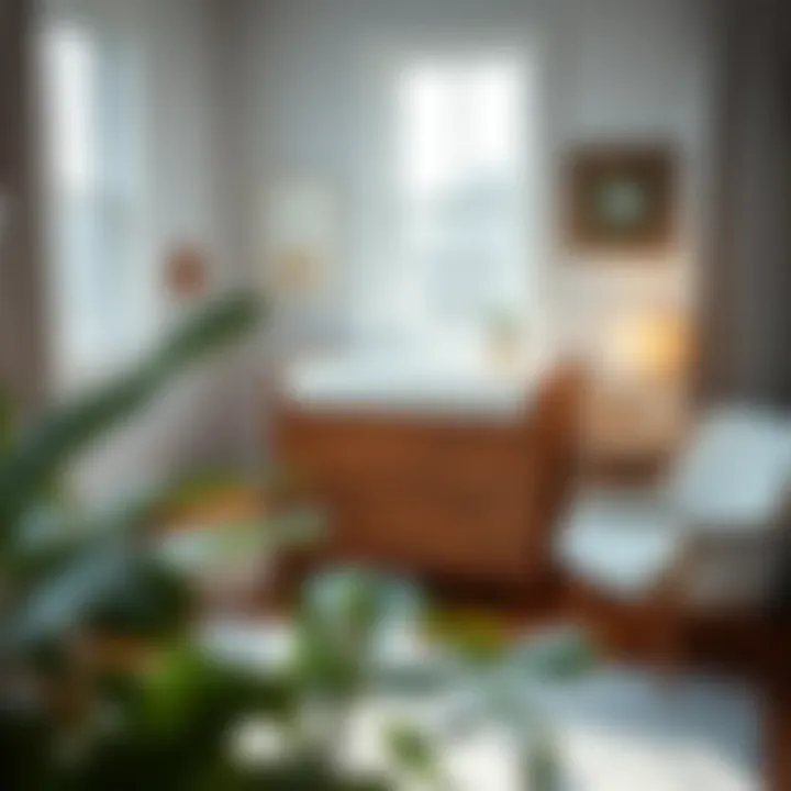 Stylish Integration of Narrow Changing Pads Elegant narrow changing pad in a serene nursery setting