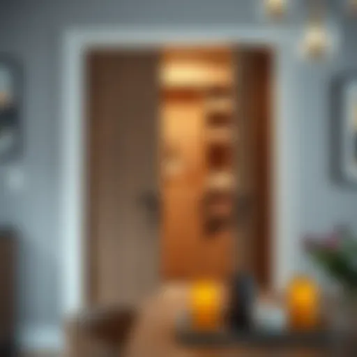 Elegant pantry bypass door design showcasing contemporary aesthetics