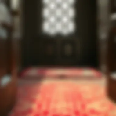 A beautifully crafted Persian door mat showcasing intricate patterns.