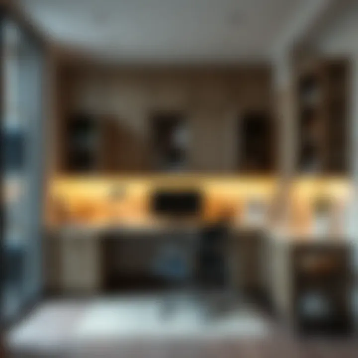 Personalized workspace with optimized cabinet layout