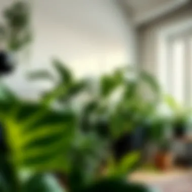 Diverse Houseplants in Tranquil Setting A serene corner featuring a variety of houseplants