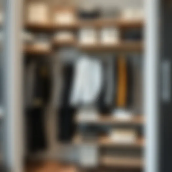 A variety of shelf hanging closet organizers demonstrating diverse materials and designs.