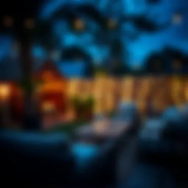 Enchanting Outdoor Ambiance with LED Lighting Charming outdoor setup featuring small LED lights