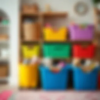 Colorful bins and baskets for playful organization