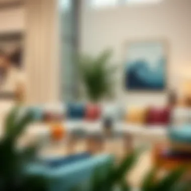 Stylishly arranged lounge with Euro sham inserts