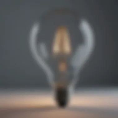 Close-up of a skinny lightbulb showcasing its elegant design