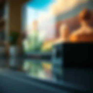 Close-up of high-quality materials used in shiny TV stands