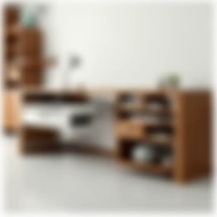 Counter desk with integrated storage solutions