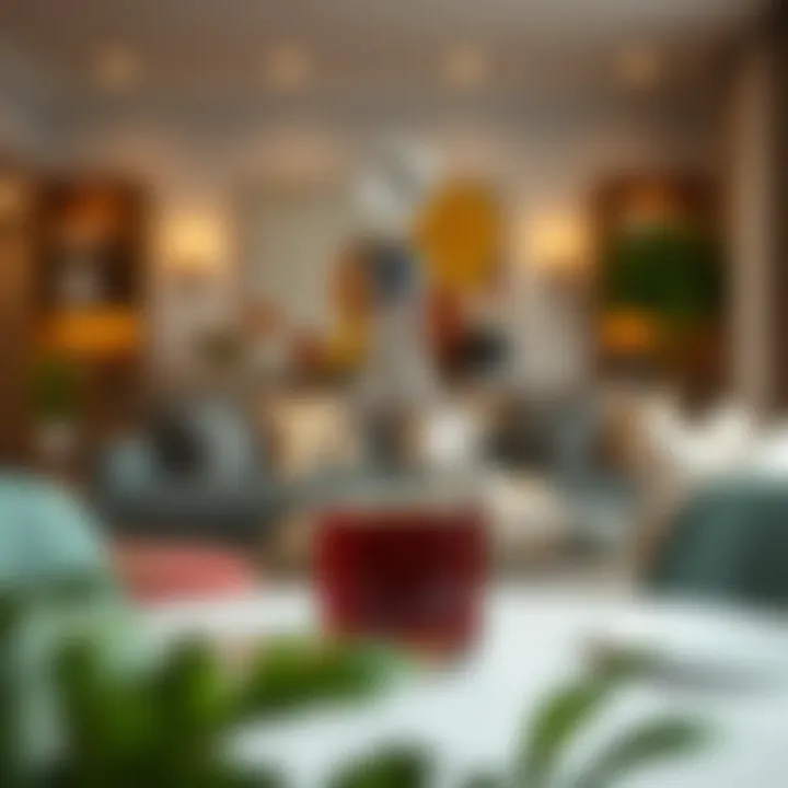 Modern home setting featuring a stylish drink decanter with tap