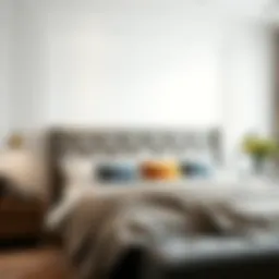 Elegant upholstered headboard in a modern bedroom setting