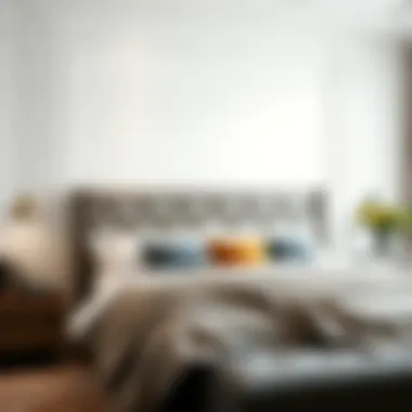 Elegant upholstered headboard in a modern bedroom setting