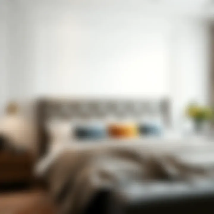 Elegant upholstered headboard in a modern bedroom setting