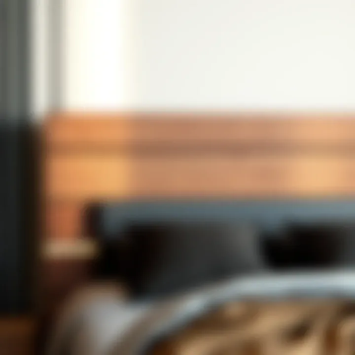 Wooden headboard showcasing rustic charm and texture