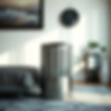 Artistic silver trash bin as a design element