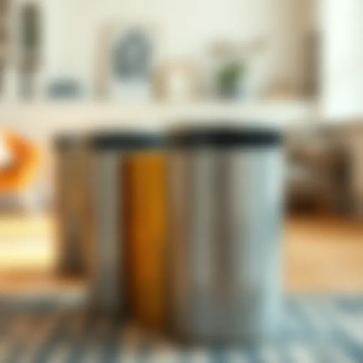 Color psychology in silver trash bins