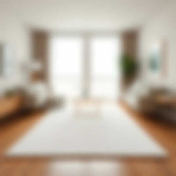 White Rug in Minimalist Setting Chic white rug complementing minimalist decor