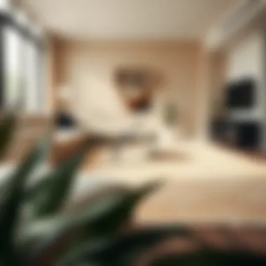 Beige Rug in Modern Interior Elegant beige rug enhancing a modern living space