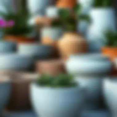 Diverse Shapes and Sizes of Concrete Pots Variety of concrete pots showcasing diverse shapes and sizes