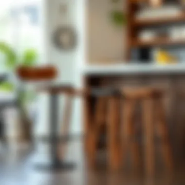 Comparison of different bar stool heights and styles