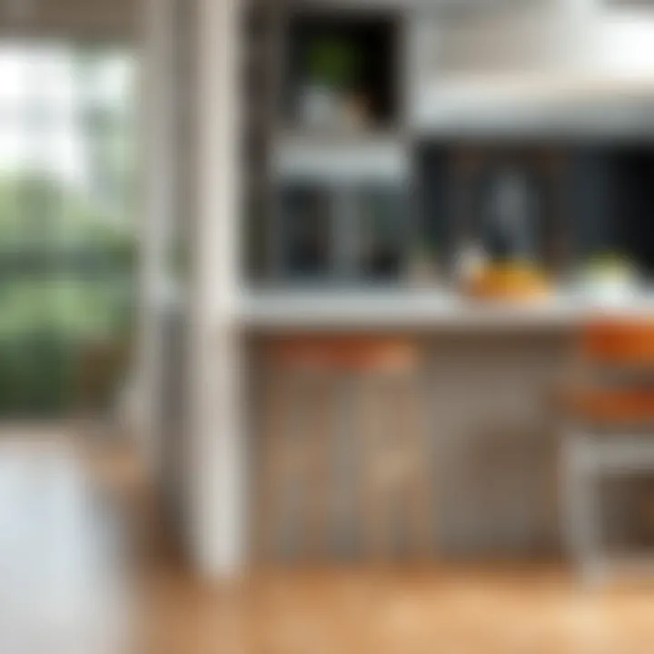 Elegant bar stool showcasing appropriate height alongside a kitchen island